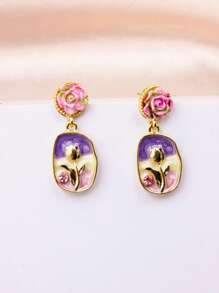 1 Pair Vintage Luxury High Fashion Drop Earrings