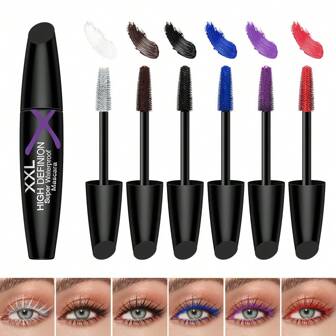 SHEDOES 6 Color Long Lash, Smudge-Proof, Waterproof, Sweat-Proof, Easy-To-Remove Mascara, Intensifies Volume & Curl