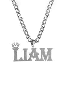 Naszyjnik z podwójnym łańcuszkiem krawężnikowym z imieniem i nazwiskiem - stal nierdzewna 304, złoty kolor, hiphopowy, 3D, błyszczący wisiorek dla mężczyzn, spersonalizowany prezent dla niego, taty, pary (Dzień Ojca, ukończenie szkoły, Dzień Matki), dodatek na imprezę, styl hip-hopowy, wykwintne rzemiosło, biżuteria dla par, modny dodatek, trwała biżuteria, stylowa biżuteria, prezent na ukończenie szkoły, czarny, srebrny, złoty, stylowy, kolorowy, vintage, unisex, swobodny, słodkie, niestandardowy, spersonalizowany, wyjątkowy, na rocznice, na urodziny, na ukończenie szkoły, na imprezę, szykowna jesień, szykowna zima