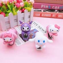 Sanrio Cute Sanrio Silicone Hello KittyKuromi Melody Jade Guigou Stapler Mini Portable Stapler, Student, Office,Send A Box Of Nails School Supplies,Back To School