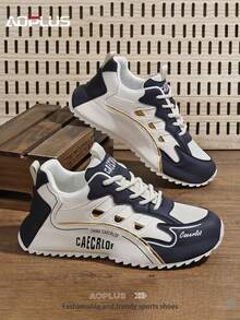 AoPlus Four Seasons New Men's Shoes Versatile Sneakers Non-Slip Breathable Casual Shoes Fashion Hot Selling Men's Board Shoes - 藍白色 - 查看 2