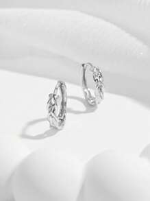 1 Pair Fashionable Minimalist Elegant 925 Sterling Silver Twisted Geometric Design Earrings, Gift For Women, Suitable For Wedding, Date, Party