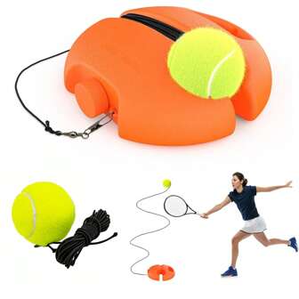 1 Professional Tennis Bounce Training System - Suitable For Men And Women - PE Material - Ideal For Self-Practice And Beginner Training - Contains A Server And 1 Tennis Ball