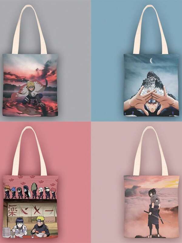 Kleiner, frischer Leinwandtasche im Anime-Stil für Mädchen, Einzelschultasche, einfache Schultasche für Studenten