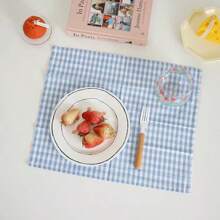 1pc/6pcs Korean Plaid Placemats, Versatile & Minimalist, Suitable For Photo Background, Tableware Decoration