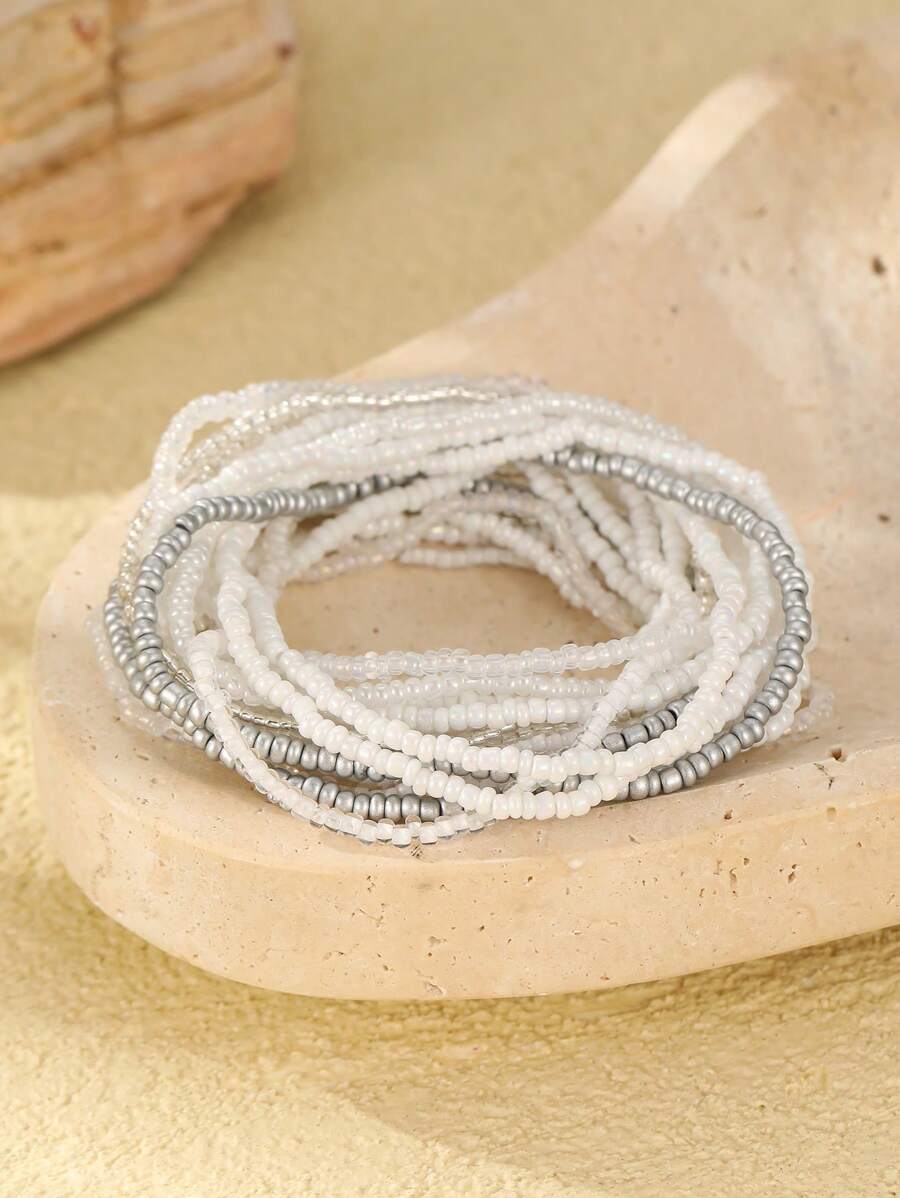 20 Stücke Bohemian Stil Glas Perlen Mehrreihige Armbänder für Frauen