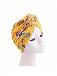 1件装女士编织弹力帽，头巾帽，头饰，柔软针织帽，适合日常佩戴，可作睡帽。 - 印花款 - 查看 18