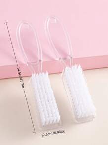 2 pezzi Spazzola per unghie, Spazzola per pulire le unghie, Spazzola per la pulizia delle mani, Spazzola per scrubbing di dita e piedi, Spazzolino per pedicure e unghie, Set di spazzole per la pulizia, Trasparente