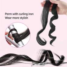 VENDAD-Long Side Bangs 2Pcs Blonde Wavy Curly Clip On Bangs For Women Wavy Bangs Hair Clip On Fringe Bangs With Temples - Blonde - View 4