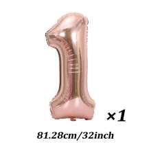 1 Stück 32 Zoll Roségold Nummer Luftballon, niedliche Party Dekorationsballons geeignet für Geburtstagsfeier, Hochzeit (ohne Aufblasaccessoires)