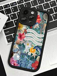 1 件时尚个性化海洋海豚，珊瑚图形拼接美学设计，厚实防震防刮防指纹软手机壳，兼容 16 ProMax/16/16 Pro/16 Plus、15/15 ProMax/15 Pro、11/12/13/14 ProMax、11 Pro/11 ProMax、12 Pro/12 ProMax、13 Pro/13 ProMax、14 Pro/14 ProMax，时尚创意 - 彩色 - 查看 2