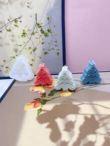 1 件圣诞树形硅胶蜡烛模具 - 白色 - 查看 6