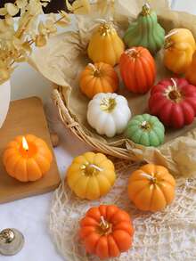 1 件南瓜万圣节蜡烛、送礼蜡烛、大豆蜡烛、蜡烛套装、闺蜜礼物、女士礼物、冬季礼物、香薰蜡烛、家居装饰蜡烛 - 彩色 - 查看 2