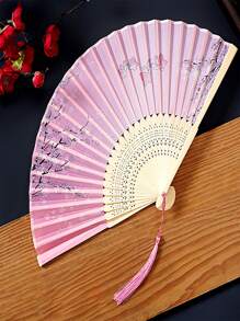Eventail à main style chinois avec franges pour l'été, eventail pliant rétro Hanfu pour hommes, femmes, enfants, danse, fournitures scolaires, rentrée scolaire