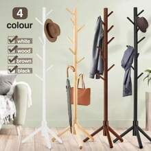 Perchero de madera maciza Perchero de madera maciza sencillo para el hogar Perchero de haya Perchero para sala de estar o dormitorio de piso a techo - Multicolor - Ver 12