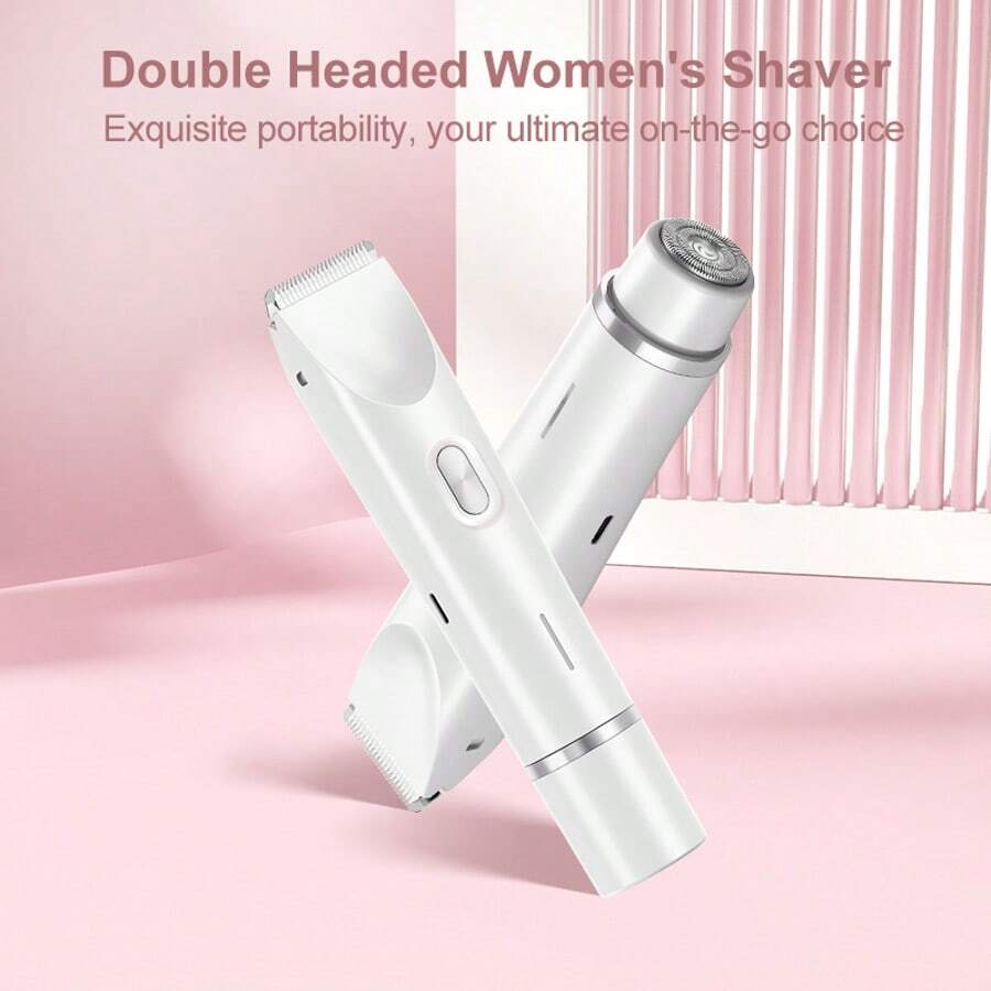 多功能剃须刀可充电电动脱毛修剪器，男女适用 - 双头剃须刀，带 USB 充电，干湿两用，无痛，400mah