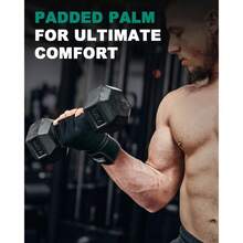 Trideer Workout Gloves For Men, Weight Lifting Gloves With Wrist Wrap Support, Full Palm Protection & Extra Grips For Weightlifting, Exercise, Cross Training, Fitness, Pull-Up - Black-Wrist - 查看 3