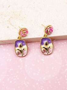 1 Pair Vintage Luxury High Fashion Drop Earrings