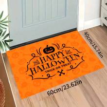 1/2 Piezas Felpudo de Halloween, con respaldo de goma, decoración de entrada de Halloween, decoración para interiores y exteriores, alfombra de cocina, alfombra de drenaje de poliéster, para cocina, sala de estar, entrada, balcón, decoración del hogar, resistente a las manchas, cafetería, bar, fiesta, regalo festivo, dormitorio, decoración del baño