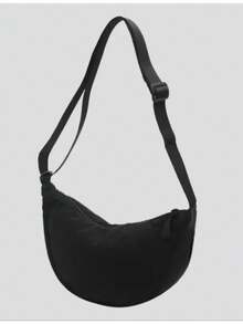 Women's Nylon Handbag Shoulder Bag Half Moon, Beautiful - màu đen - Xem 1