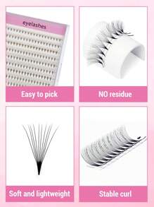 240Fans Pointy Base Premade Volume Eyelash Extensions,8-15mm Mixed Length