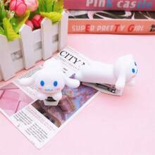 Sanrio Cute Sanrio Silicone Hello KittyKuromi Melody Jade Guigou Stapler Mini Portable Stapler, Student, Office,Send A Box Of Nails School Supplies,Back To School