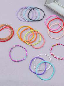 1/20/5 Pcs Bohemian Style Rice Bead Anklet Summer Beach Vibe, Ideal Gift For Mother's Day, School Opening Season, Graduation Season, Halloween, Christmas, Beach & Ocean Themed Occasions, And As A Present For Friends, Rich In Colors, Shipped With Random Beautiful Hues.