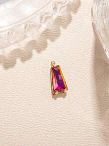 Lot de 5 pendentifs géométriques en cristal trapézoïdal coloré plaqué cuivre, adaptés à la fabrication de colliers, bracelets, boucles d'oreilles et porte-clés