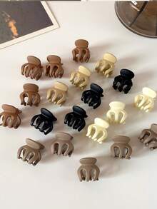 20 piezas/10 piezas/5 piezas Set de Pinzas de Flequillo Mini, Pinzas para el Cabello de Estilo Minimalista Princesa de Color Café Mate, Accesorios para el Cabello con Diseños Surtidos, Pinzas de Garra de Otoño de Moda de Invierno para Atuendos de Vacaciones para Mujer