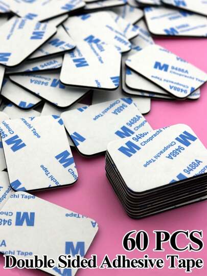 60 pièces de ruban adhésif double face super résistant - noir, mousse multi-forme pour les murs, les sols et les portes - idéal pour l'artisanat, les arts et les applications en plastique - non imperméable, adhère au plastique, fournitures pour les arts et l'artisanat