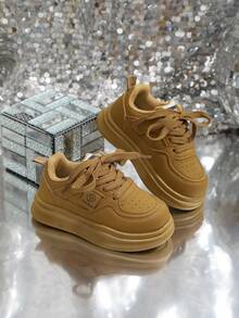 一双男女春秋新款儿童鞋男童防滑软底宝宝鞋透气轻便女童学生白色运动鞋 - 棕色 - 查看 5