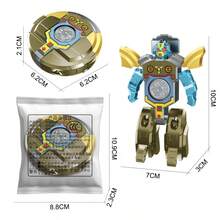 1pc 2025 New Creative Stress Relief Finger Transformable Mechanical Robot, Toy For Children - Birthday Gift, Easter Gift, Valentine's Day Gift, Gift, Toy, New Product Best Seller, New Product Hot Selling, New Product Launch, Toy Novelty, Children Toy, Spinning Gyro, Transformable Gyro, Transformable Robot - Multicolor - View 14