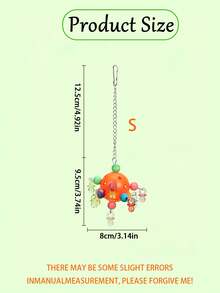 1pc Colorful Parrot Hanging Balls With Holes, For Bird Entertainment Chewing, Educational Bird Supplies, Cage Accessory, Parrot Toy (All Accessory Colors Randomly Assembled) - Multicolor - View 12