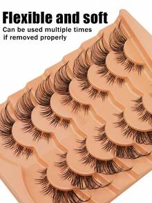 7 Pairs Of Natural Cat Eye False Eyelashes Transparent False Eyelashes Cat Eye Effect Light False Eyelashes Fox Eyelashes Eye Tail Extension Full Piece Soft Natural Realistic False Eyelashes - Lông mi  mắt mèo - Xem 4