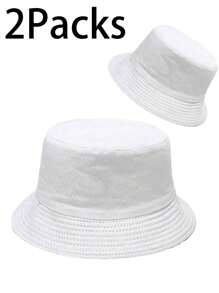 2 Packs Unisex Bucket Hat Beach Sun Hat Aesthetic Fishing Hat For Men Women Teens, UPF 50 Packable Summer Travel Beach Sun Hat,Reversible Double-Side-Wear