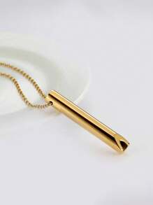 1pc/4pcs Geometric Tube Pendant Necklace, Breathing Necklace, Mindfulness Tool For Deep Breathing, Gift For Men & Women