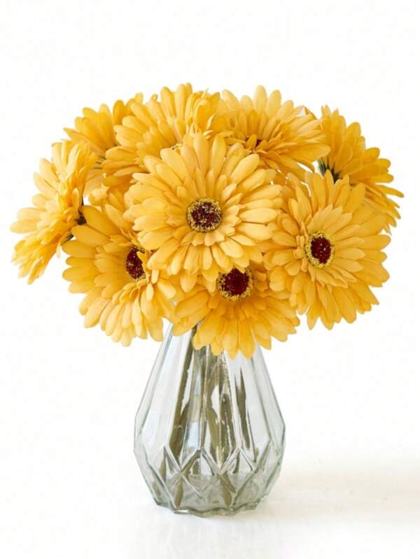 6/12pcs Artificial African Daisies Flowers African Daisy Silk Flowers Artificial Gerbera Daisies Fake Sunflowers Bulk Faux Flowers Bouquet For Wedding Bridal Bouquet Party Home Kitchen Decor,Fall Decor,Autumn