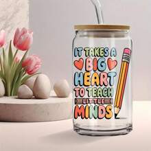 ELEWINS 12 ورقة من أغلفة الأكواب UV DTF لأكواب العزل 16 أونصة - أغلفة أكواب لتقدير المعلمين مقاومة للخدش والتحويلات الدائمة للزجاج والأكواب - تحويلات UV DTF سهلة الإزالة للأسطح الملساء