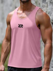 Áo ba lỗ tập gym Racerback cho nam có thiết kế hở lưng để khoe cơ bắp tay, thích hợp cho việc tập luyện sức mạnh tại phòng tập và chạy bộ ngoài trời vào mùa hè - Hồng - Xem 4