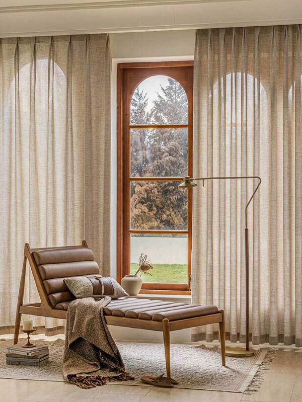 1pc Decorative Curtain With Pole Pocket, Elegant Traditional Chinese Style Embroidered Window Sheer Panel