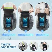 1 件 2L/5L 高品质斜挎包，带触摸屏 - 7 英寸高品质设计，紧凑轻便的干燥袋，适用于户外运动、徒步旅行、冲浪、皮划艇、露营、高品质背包、徒步旅行装备、安全翻盖闭合、安全带扣闭合 - 彩色 - 查看 5