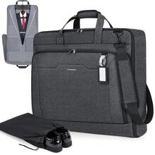 Garment Bags For Travel Carry On Garment Bag For Hanging Clothes, Suit Bag For Business Trips With Shoes Bag & Shoulder Strap, Waterproof Foldable Suit Luggage Bag For Men Women - Xám - Xem 9