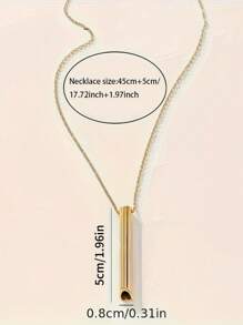 1pc/4pcs Geometric Tube Pendant Necklace, Breathing Necklace, Mindfulness Tool For Deep Breathing, Gift For Men & Women
