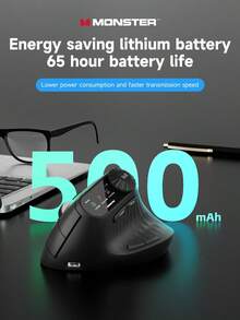 Monster M2MAX Wireless Vertical Mouse Ergonomic 4000 DPI Silent Mouse Suitable For Tablets And Laptops 2.4GHz Optical Mouse