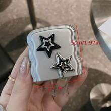 3D Star Electroplated Charger Protective Case Compatible With IPhone 11 12 13 14, 18W-20W Fast Charging Protective Charger Case Accessory, Suitable As A Gift For Friends - Silver - View 5