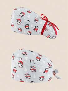 Set de 2 gorros de enfermera ajustables y bonitos con estampado, de talla única, que absorben el sudor, con correa elástica, adecuados para salón de belleza, veterinaria, médico, enfermera, trabajo de limpieza