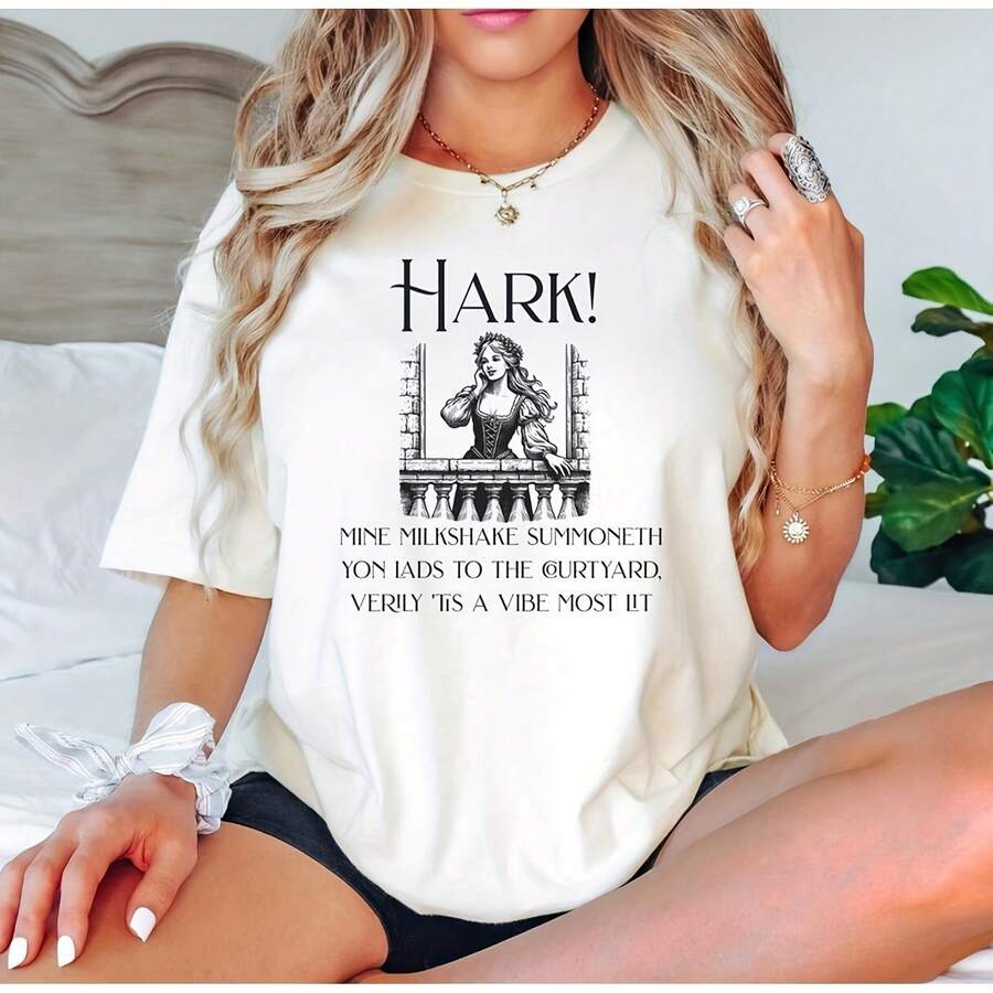 Funny Medieval T-Shirt, Renaissance Faire Shirt, Hark Mine Milkke, Middle Ages Shirt, Funny History Shirt, Dark Academia Shirt, Knights220G Heavyweight 100% Cotton T-Shirt . This Offers A Structured Fit, Soft Feel, And Long-Lasting Wear. Perfect For Casual Styletops For Wo Vintage Clothes Wo Clothes Wo Vintage Wo Tops Mujer Cute Tops Wo Cotton Wo Clog Halloween Camisas Summer Clothes Wo Casual Punk Western Tops Wo Fourth Of July Outfit Kpop Cowboy Outfits For Wo Ry Ropa 100% Cotton Y7k Ing Cute Gothic Wo Clothes Black And White Top Vintage Tops Cloth For Wo White Goth Inawly Retro Clothes For Wo Korean Fashion Wo Camisas Para Mujer - White - View 1