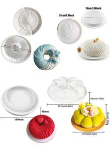 Silicone Mousse Cake Mold, Sunflower, Spiral, Pearl, St. Anne Flower Shaped Cake Mold, Baking Pastry Mold, French Dessert Cheesecake Round Non-Stick Cake Mold, Reusable And Washable Silicone Mold