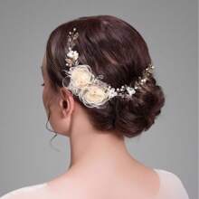 Handmade Bridal Headpiece, Korean Style Pearl Flower Headband Hair Accessories, Wholesale Women Hair Accessories