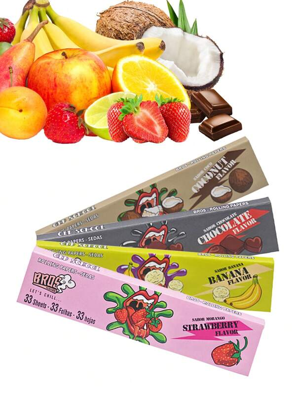 1/2/4pcs Pack Fruit Flavored Rolling Papers, Portable Pre-Rolled Cigarette Papers, 110mm Hand-Rolling Papers, Aromatic Smoking Papers, Slow Burning Cigarette Papers, Smoking Accessories, Excellent Gift For Friends And Family, Christmas, Halloween, Valentine's Day, Mother's Day, Birthday, Party
